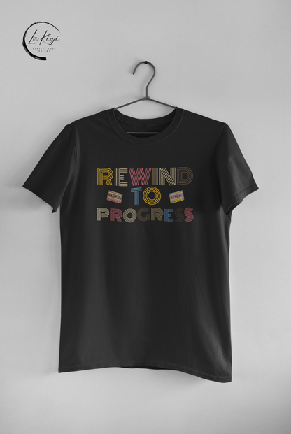 Rewind to Progress T-Shirt,Vintage tee,Nostalgia shirt,Music,Wisdom,Concert,High-quality,Comfortable,Gift for her him,Women's,Men's