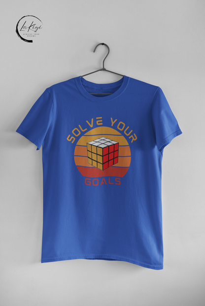 Solve Your Goals T-Shirt,90's nostalgia tee,Modern motivation,High-quality materials,Playful 90's aesthetic,Gift for her him,Women's,Men's