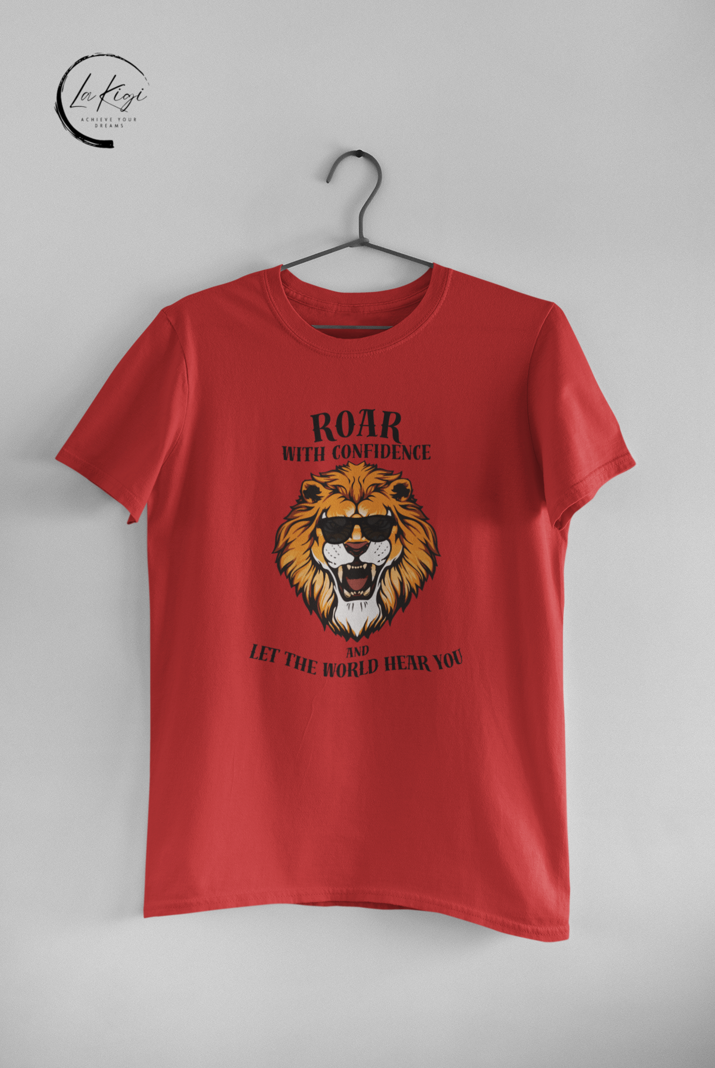 Roar with Confidence T-Shirt,Confidence Tee,Lion graphic shirt,High-quality cotton,Comfortable fit,Gift for her him,Women's,Men's