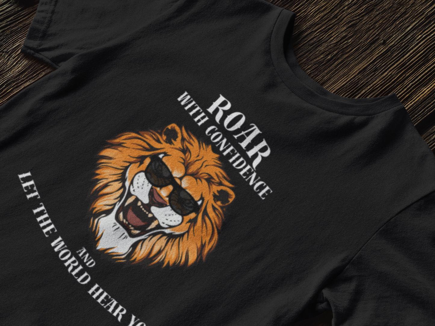 Roar with Confidence T-Shirt,Confidence Tee,Lion graphic shirt,High-quality cotton,Comfortable fit,Gift for her him,Women's,Men's