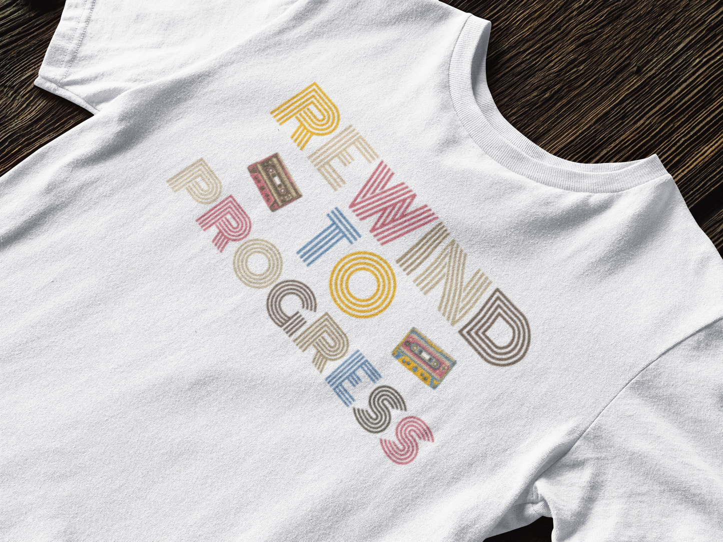 Rewind to Progress T-Shirt,Vintage tee,Nostalgia shirt,Music,Wisdom,Concert,High-quality,Comfortable,Gift for her him,Women's,Men's