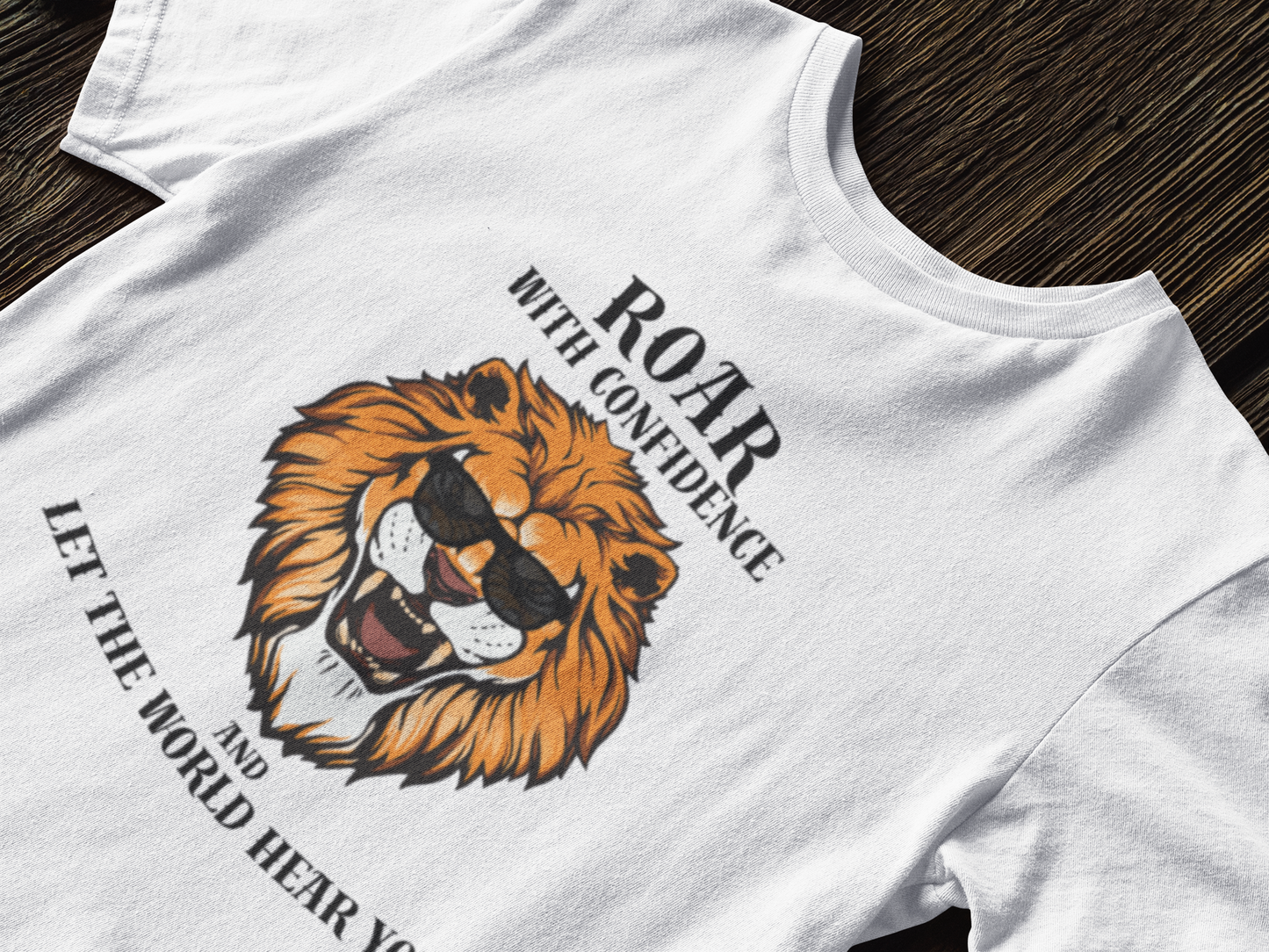 Roar with Confidence T-Shirt,Confidence Tee,Lion graphic shirt,High-quality cotton,Comfortable fit,Gift for her him,Women's,Men's