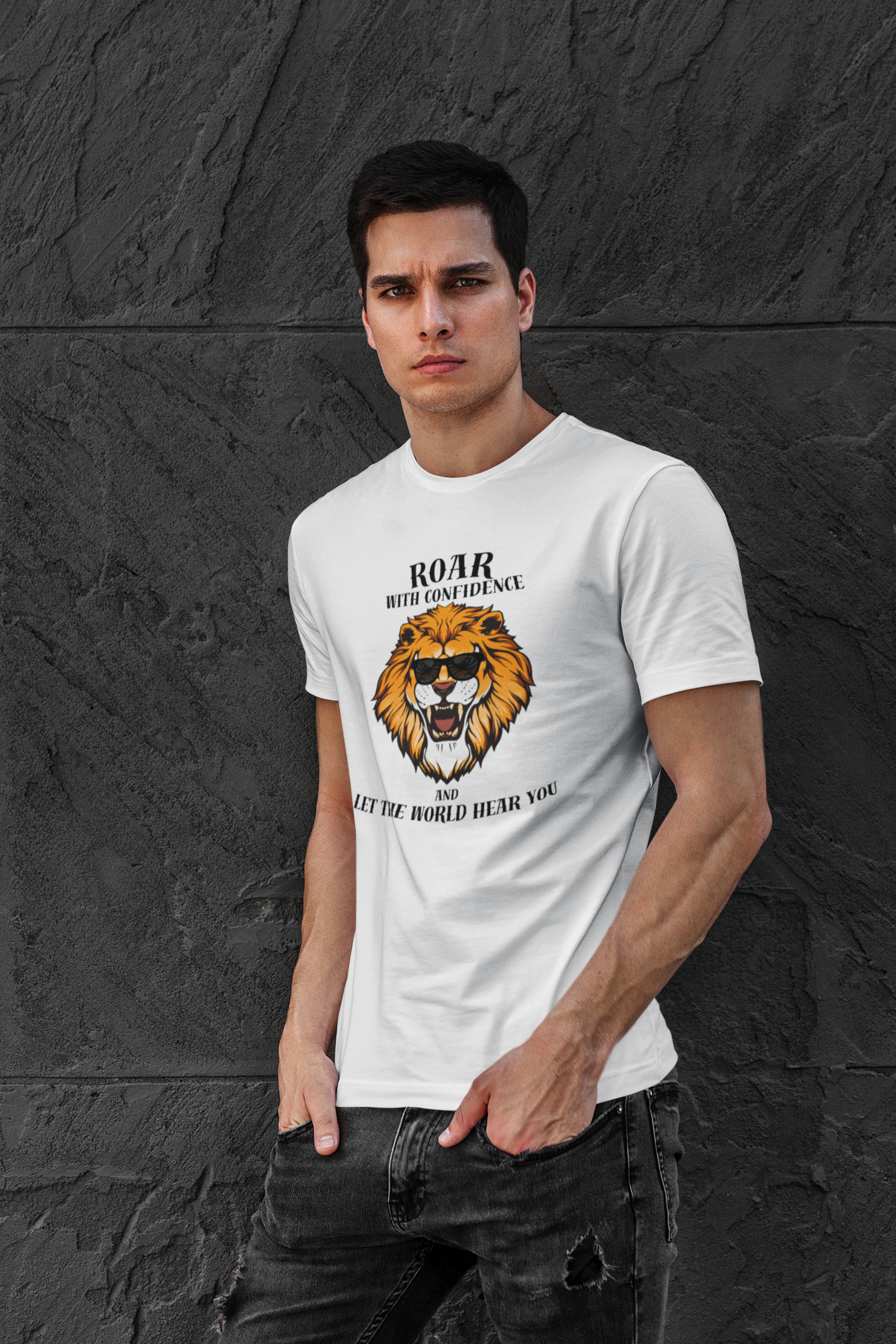 Roar with Confidence T-Shirt,Confidence Tee,Lion graphic shirt,High-quality cotton,Comfortable fit,Gift for her him,Women's,Men's