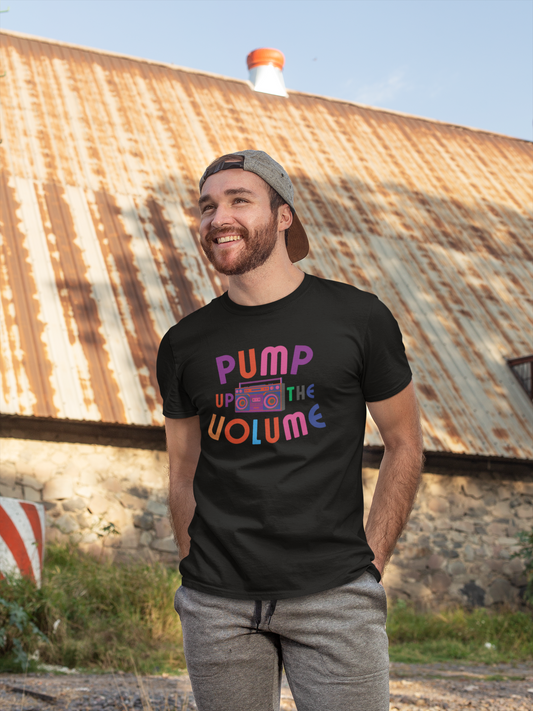 Pump Up the Volume T-Shirt,Music tee,90's style,Boombox,Energy,Powerful,High-quality materials,Statement,Gift for her him,Women's,Men's