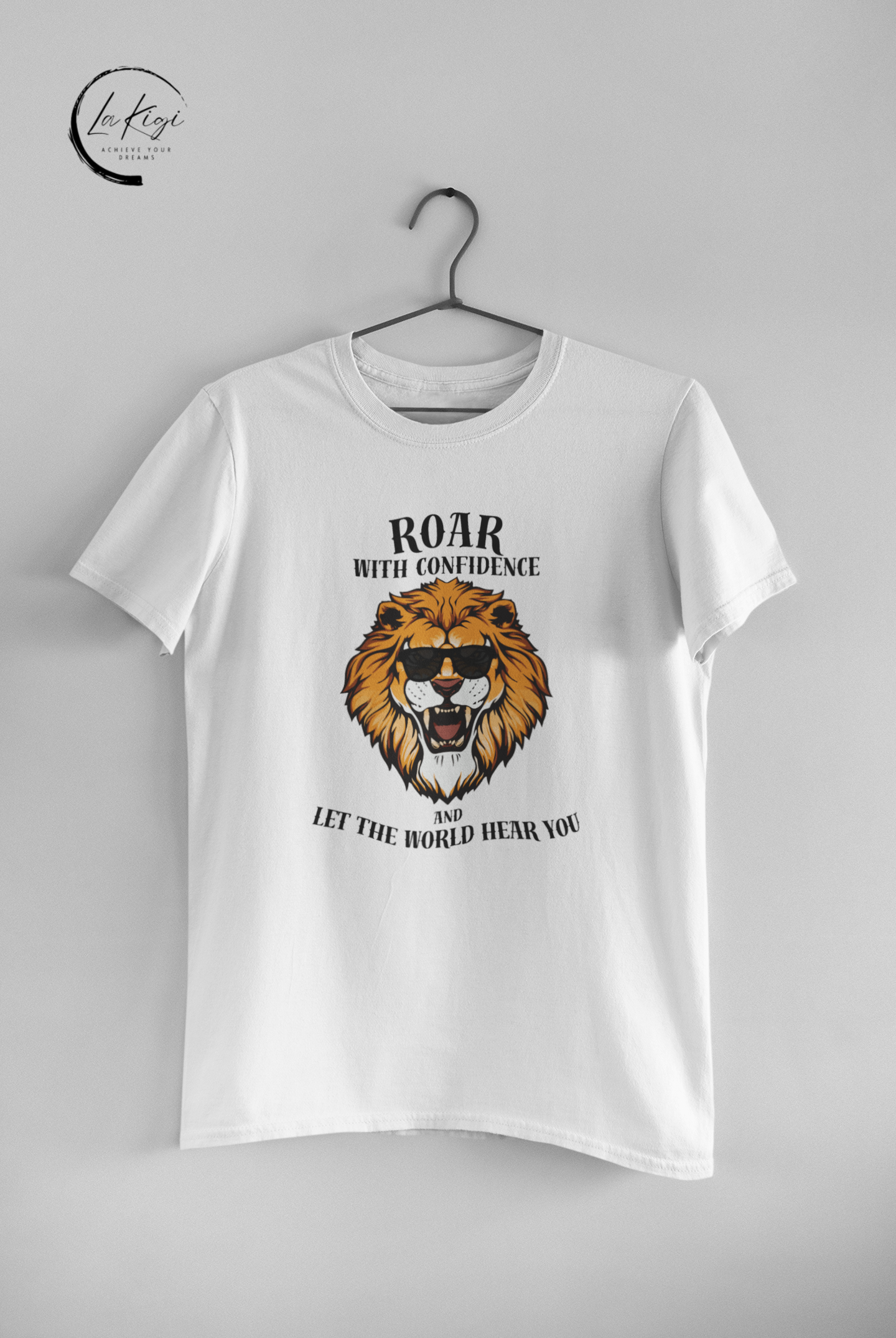 Roar with Confidence T-Shirt,Confidence Tee,Lion graphic shirt,High-quality cotton,Comfortable fit,Gift for her him,Women's,Men's